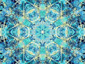 Preview wallpaper fractal, kaleidoscope, pattern, abstraction, blue