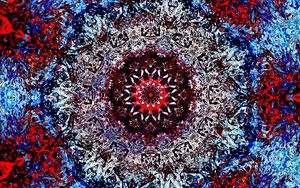 Preview wallpaper fractal, kaleidoscope, pattern, abstraction, blue, red