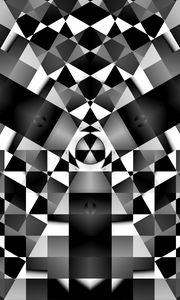 Preview wallpaper fractal, kaleidoscope, pattern, geometry, abstraction, black and white