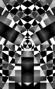 Preview wallpaper fractal, kaleidoscope, pattern, geometry, abstraction, black and white