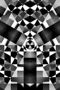 Preview wallpaper fractal, kaleidoscope, pattern, geometry, abstraction, black and white