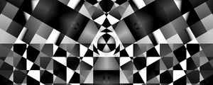 Preview wallpaper fractal, kaleidoscope, pattern, geometry, abstraction, black and white