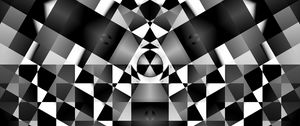 Preview wallpaper fractal, kaleidoscope, pattern, geometry, abstraction, black and white