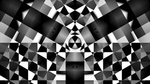 Preview wallpaper fractal, kaleidoscope, pattern, geometry, abstraction, black and white