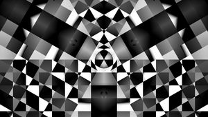 Preview wallpaper fractal, kaleidoscope, pattern, geometry, abstraction, black and white