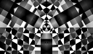 Preview wallpaper fractal, kaleidoscope, pattern, geometry, abstraction, black and white