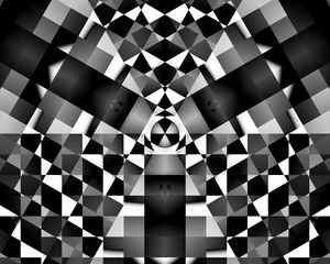 Preview wallpaper fractal, kaleidoscope, pattern, geometry, abstraction, black and white