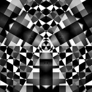 Preview wallpaper fractal, kaleidoscope, pattern, geometry, abstraction, black and white