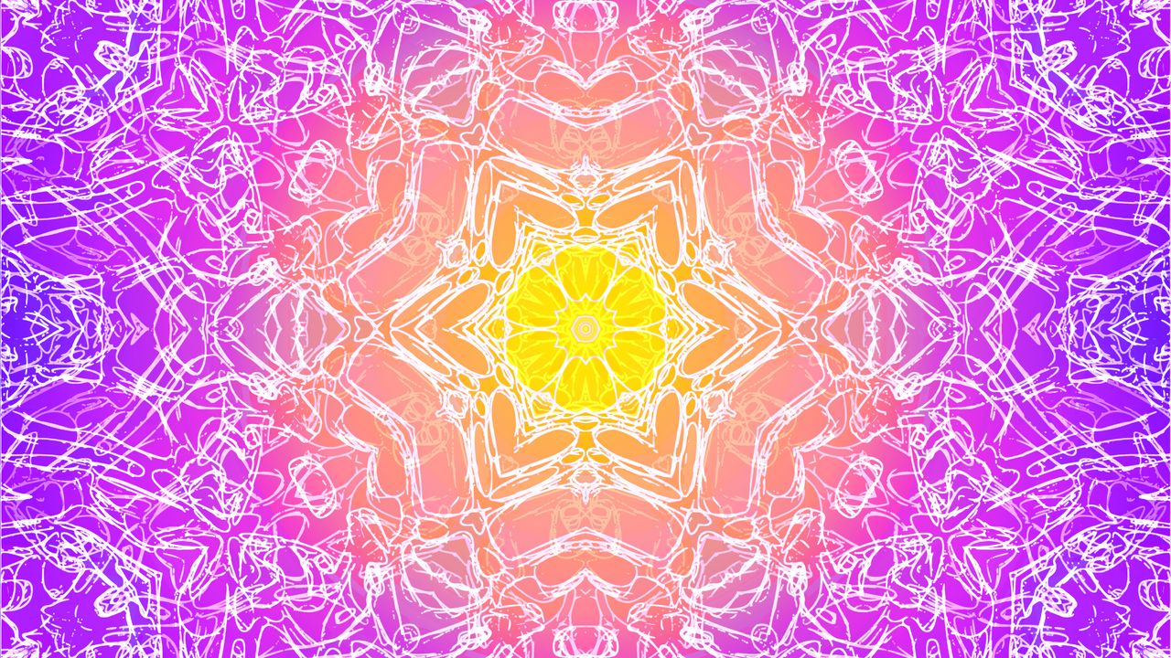 Wallpaper fractal, kaleidoscope, pattern, glow, purple