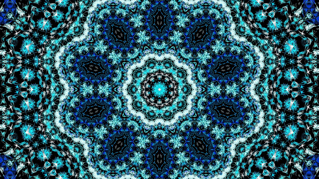 Wallpaper fractal, kaleidoscope, pattern, blue, abstraction
