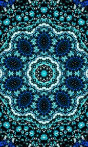Preview wallpaper fractal, kaleidoscope, pattern, blue, abstraction