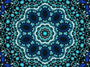 Preview wallpaper fractal, kaleidoscope, pattern, blue, abstraction