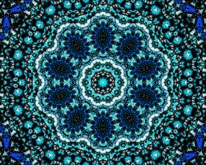 Preview wallpaper fractal, kaleidoscope, pattern, blue, abstraction