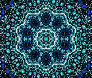 Preview wallpaper fractal, kaleidoscope, pattern, blue, abstraction