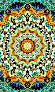 Preview wallpaper fractal, kaleidoscope, shapes, bright