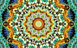 Preview wallpaper fractal, kaleidoscope, shapes, bright