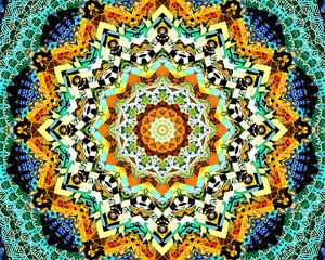 Preview wallpaper fractal, kaleidoscope, shapes, bright