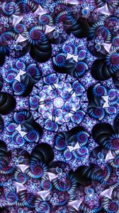 Preview wallpaper fractal, kaleidoscope, spirals, abstraction, blue