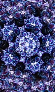 Preview wallpaper fractal, kaleidoscope, spirals, abstraction, blue