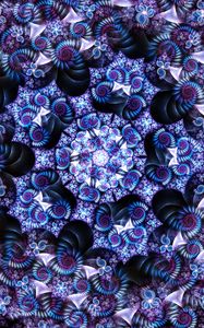 Preview wallpaper fractal, kaleidoscope, spirals, abstraction, blue