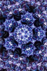 Preview wallpaper fractal, kaleidoscope, spirals, abstraction, blue