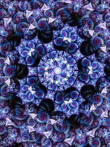 Preview wallpaper fractal, kaleidoscope, spirals, abstraction, blue