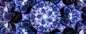 Preview wallpaper fractal, kaleidoscope, spirals, abstraction, blue