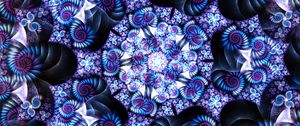 Preview wallpaper fractal, kaleidoscope, spirals, abstraction, blue