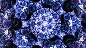 Preview wallpaper fractal, kaleidoscope, spirals, abstraction, blue