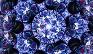 Preview wallpaper fractal, kaleidoscope, spirals, abstraction, blue