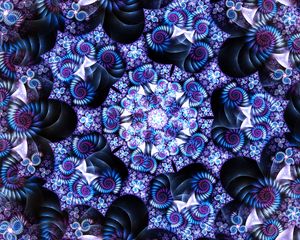 Preview wallpaper fractal, kaleidoscope, spirals, abstraction, blue