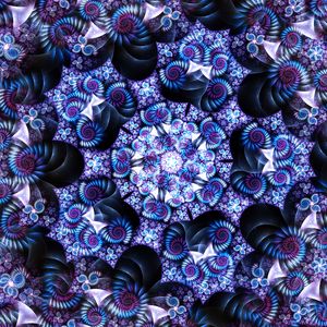 Preview wallpaper fractal, kaleidoscope, spirals, abstraction, blue