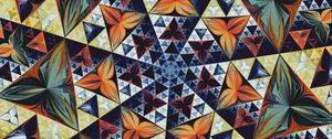 Preview wallpaper fractal, kaleidoscope, triangles, pattern, symmetry