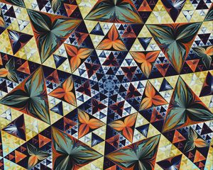 Preview wallpaper fractal, kaleidoscope, triangles, pattern, symmetry