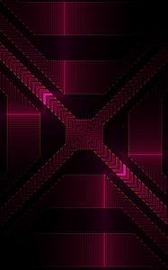 Preview wallpaper fractal, lines, arrows, geometric, pink, glow