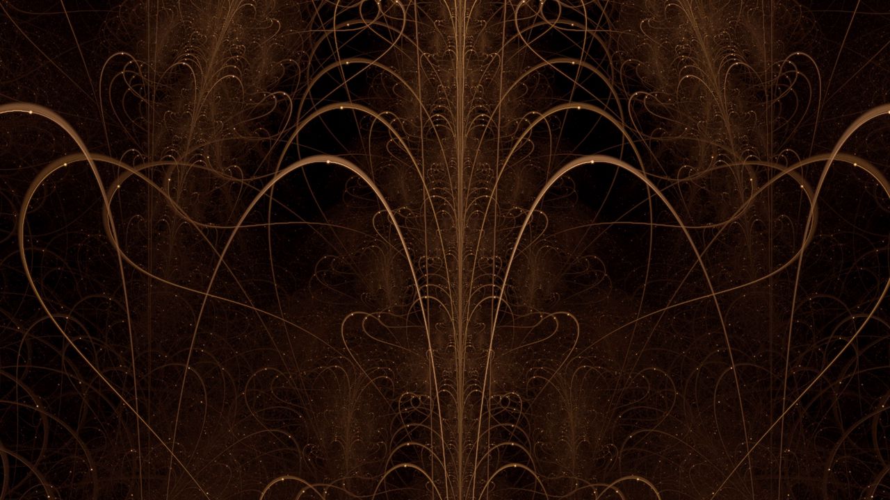 Wallpaper fractal, lines, brown, dark, abstraction