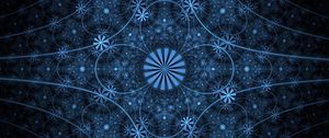 Preview wallpaper fractal, lines, circles, blue, abstraction