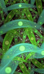Preview wallpaper fractal, lines, circles, abstraction, green