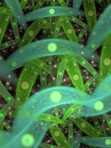 Preview wallpaper fractal, lines, circles, abstraction, green
