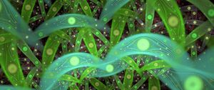 Preview wallpaper fractal, lines, circles, abstraction, green