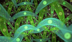 Preview wallpaper fractal, lines, circles, abstraction, green
