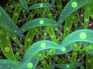 Preview wallpaper fractal, lines, circles, abstraction, green