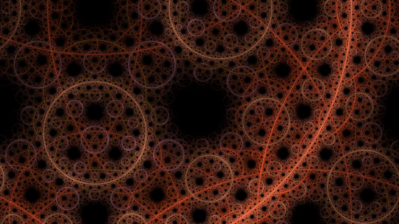 Wallpaper fractal, lines, circles, intersection, abstraction