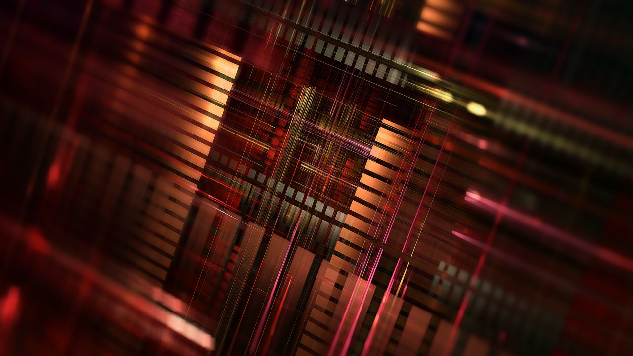 Wallpaper fractal, lines, colorful, glow, abstraction