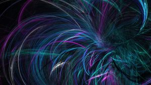 Preview wallpaper fractal, lines, dark, violet, twisted