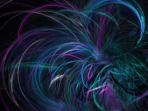 Preview wallpaper fractal, lines, dark, violet, twisted