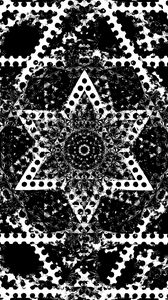 Preview wallpaper fractal, lines, flower, kaleidoscope, abstraction, black and white