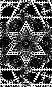 Preview wallpaper fractal, lines, flower, kaleidoscope, abstraction, black and white