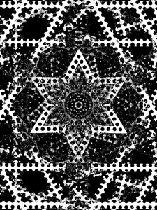 Preview wallpaper fractal, lines, flower, kaleidoscope, abstraction, black and white