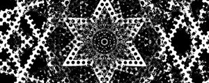 Preview wallpaper fractal, lines, flower, kaleidoscope, abstraction, black and white